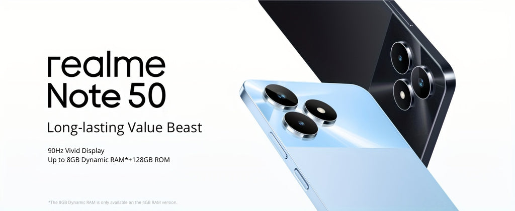 Realme Note 50 Unlocked Cellphone 3GB+64GB Global Version, 4G LTE, Andriod 13 Smartphone, 6.74''HD 90Hz Display, 5000mAh Battery Celulares, 13M Camera Mobile Phone, Sky Blue