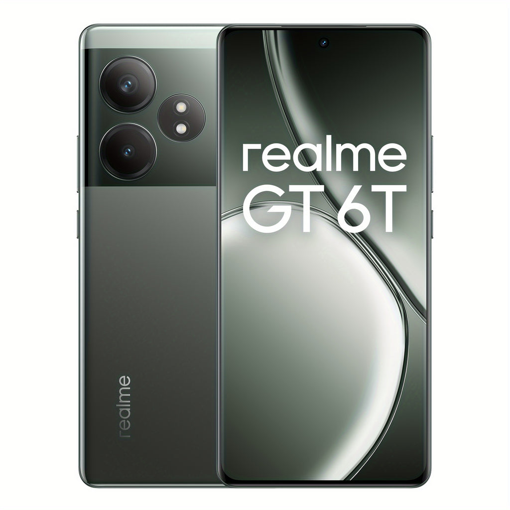 Realme GT 6T Unlocked Cellphone 8GB+256GB Global Version, 5G LTE, Andriod 14 Smartphone, Snapdragon 7+ Gen 3 Processor Mobile Phone, 5500mAh Battery 1.5K Resolution Celulares With Latest AI Features, Razor Green