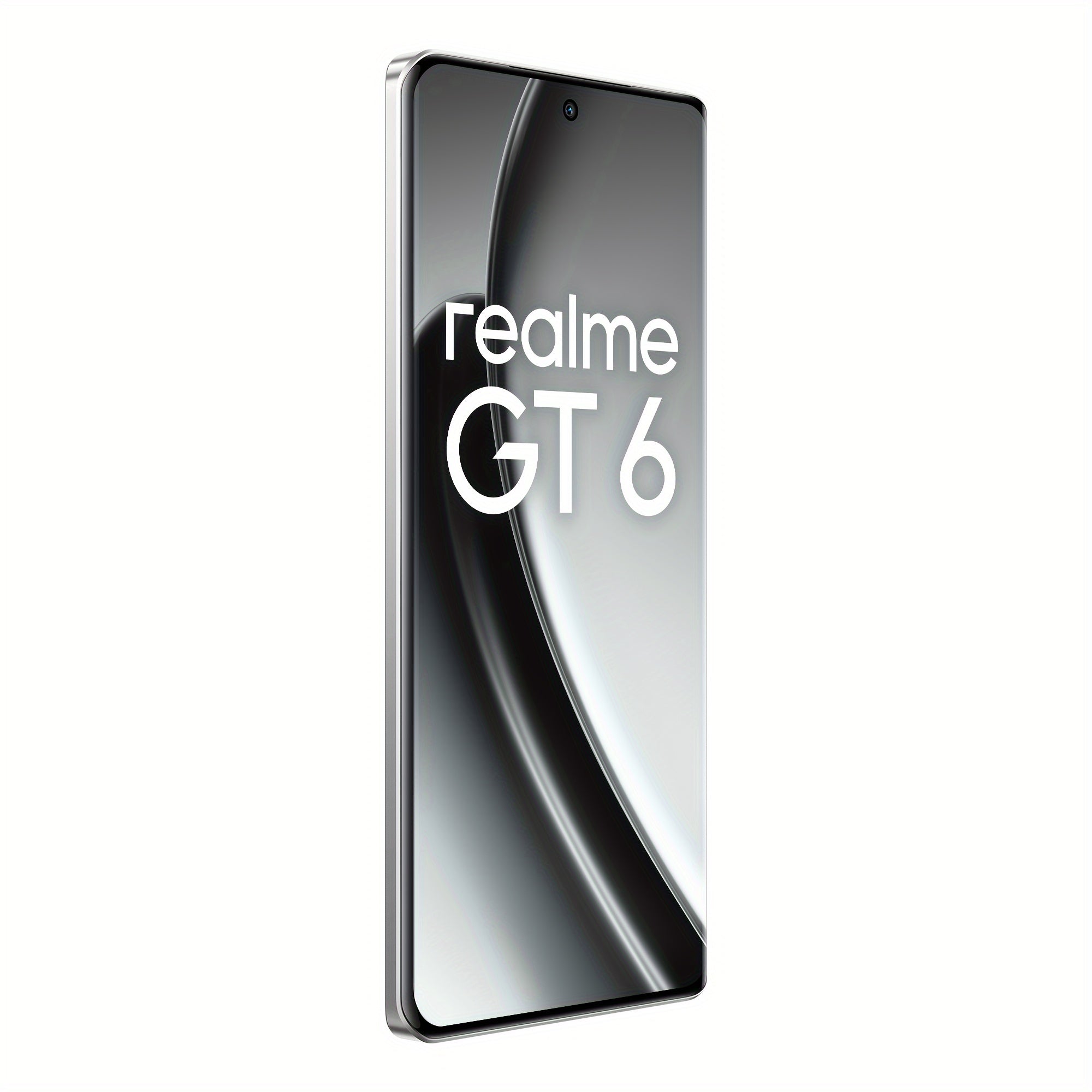 Realme GT 6 Unlocked Cellphone 16GB+512GB Global Version, 5G LTE, Andriod 14 Smartphone, Snapdragon 8s Gen 3 Processor Mobile Phone, 5500mAh Battery 1.5K Resolution Celulares With Latest AI Features, Fluid Silver