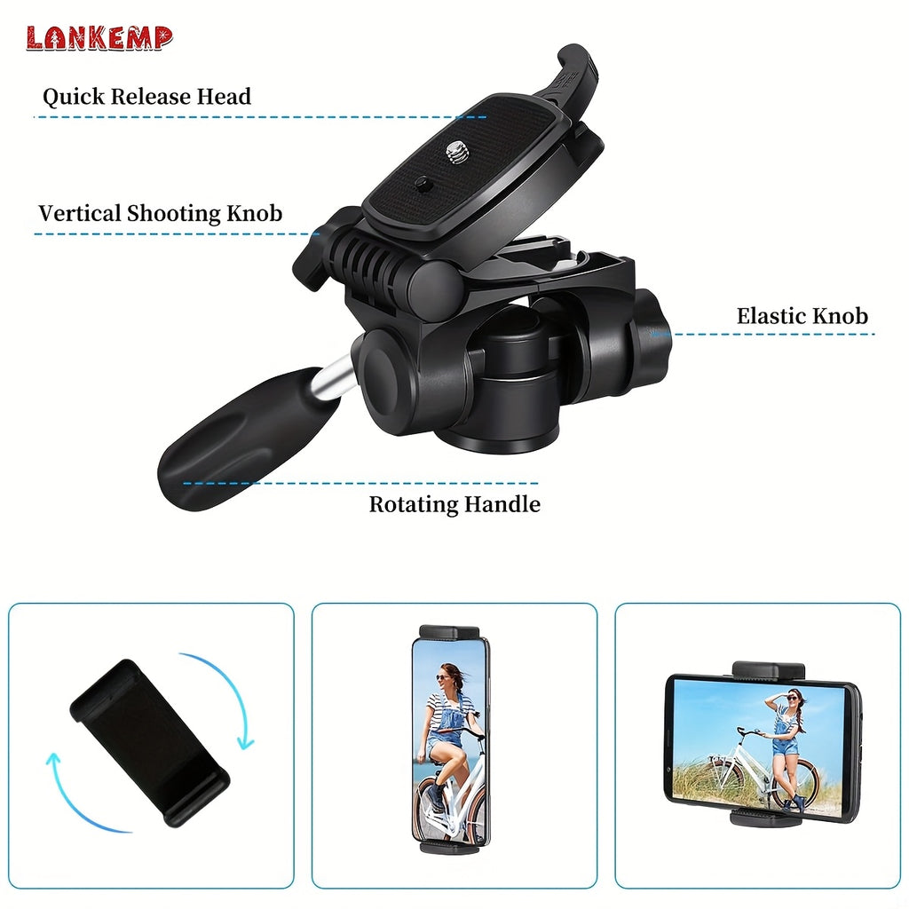 [LANKEMP Heavy-duty Tripod] LANKEMP 74-inch Heavy-duty Aluminum Tripod with Dual Quick Release Plate, Phone Clip, Carrying Bag for DSLR Cameras, Cell Phones, Projectors, Scopes, Webcams