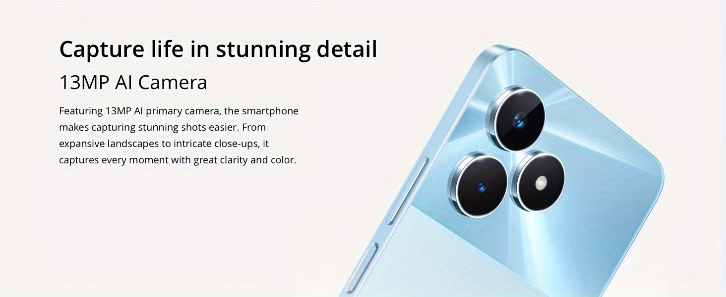 Realme Note 50 Unlocked Cellphone 3GB+64GB Global Version, 4G LTE, Andriod 13 Smartphone, 6.74''HD 90Hz Display, 5000mAh Battery Celulares, 13M Camera Mobile Phone, Sky Blue