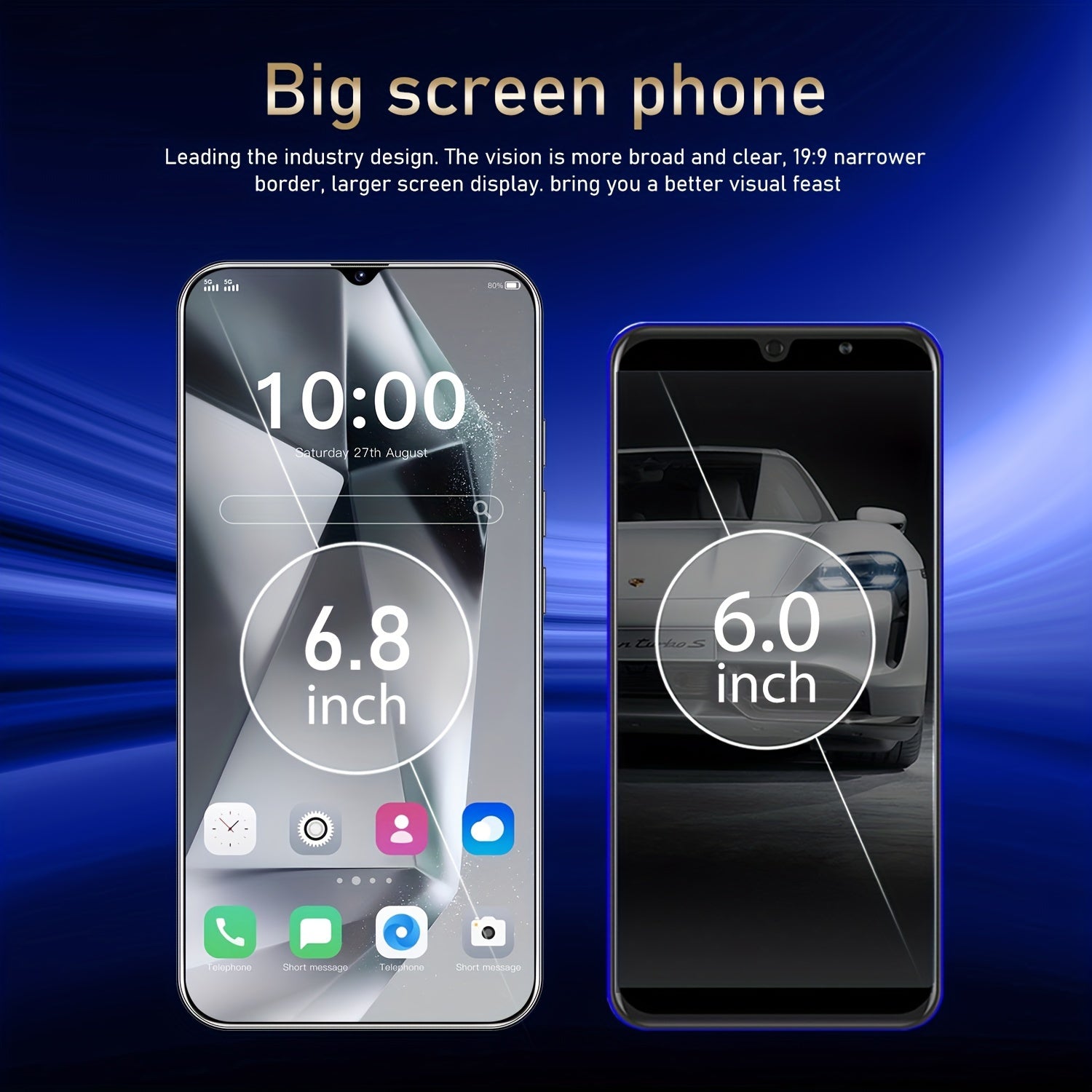 Unlocked Smartphone Android 14 C24 Ultra Cell Phones 4Gb+128Gb 6.8" Display Gaming 5G Mobile Phone 6800 Mah