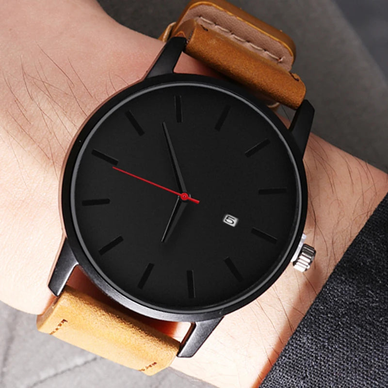 Relogio Masculino Sports Men's Wristwatches Leather Male Clock Minimalistic Watches Famle Quartz Simple Designer Reloj Hombre tu mejor eleccion en reloj ya que no notaras tenerlo y te da una apariencia seria y de lujo