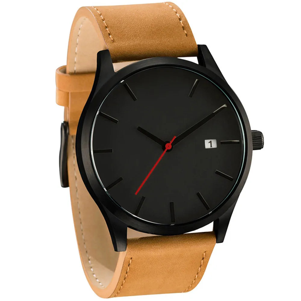 Relogio Masculino Sports Men's Wristwatches Leather Male Clock Minimalistic Watches Famle Quartz Simple Designer Reloj Hombre tu mejor eleccion en reloj ya que no notaras tenerlo y te da una apariencia seria y de lujo