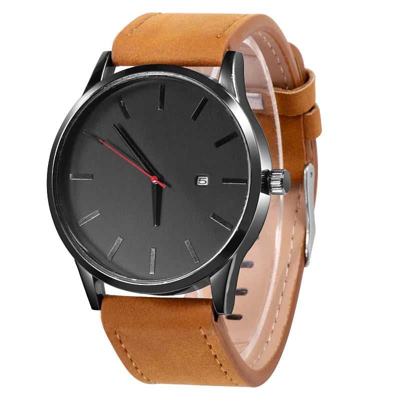 Relogio Masculino Sports Men's Wristwatches Leather Male Clock Minimalistic Watches Famle Quartz Simple Designer Reloj Hombre tu mejor eleccion en reloj ya que no notaras tenerlo y te da una apariencia seria y de lujo