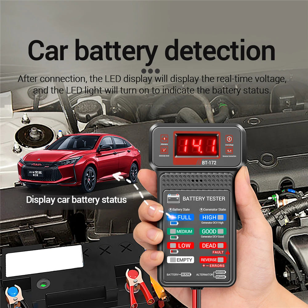 BT-171 LED Digital Car Battery Tester | 12V Auto Battery Analyzer Diagnostic Tool | Charging Cranking System Checker