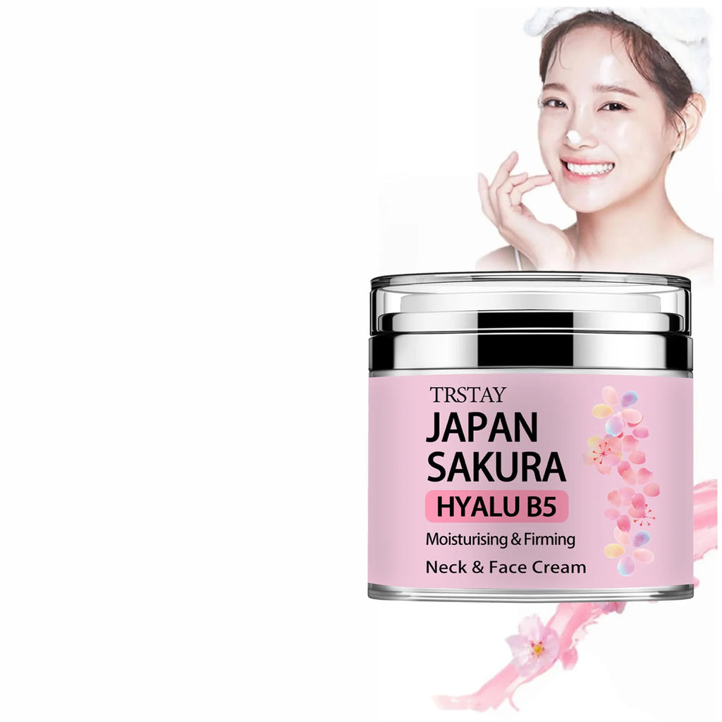 Japan Sakura Essence Cream | Sakura Tone Up Cream with Hyaluronic Acid | Anti-Aging & Brightening Moisturizer