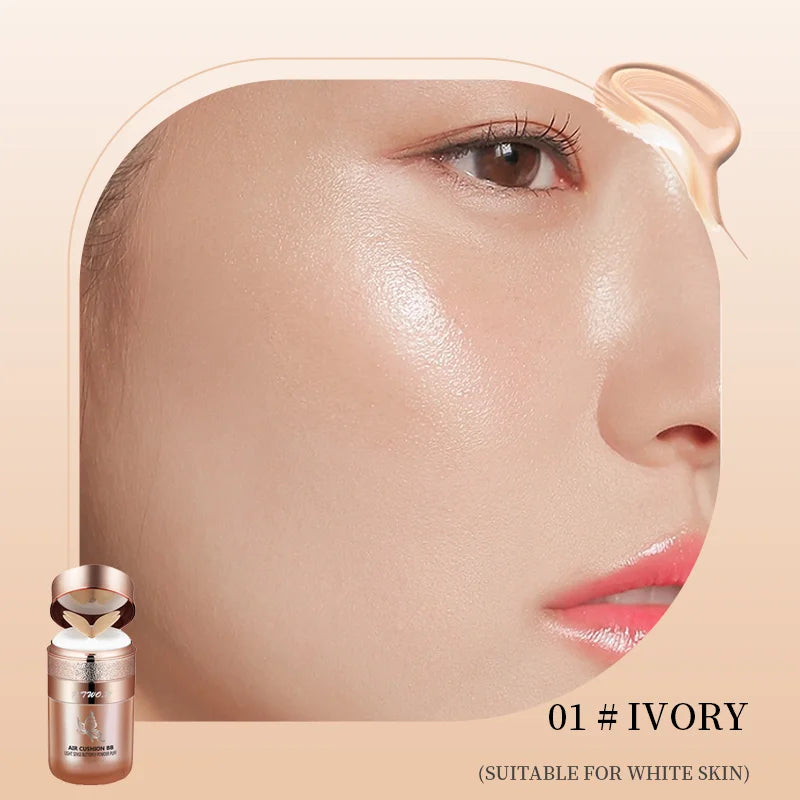 Air Cushion BB Cream Foundation | Moisturizing Concealer & Whitening Oil-Control | Waterproof Butterfly Puff