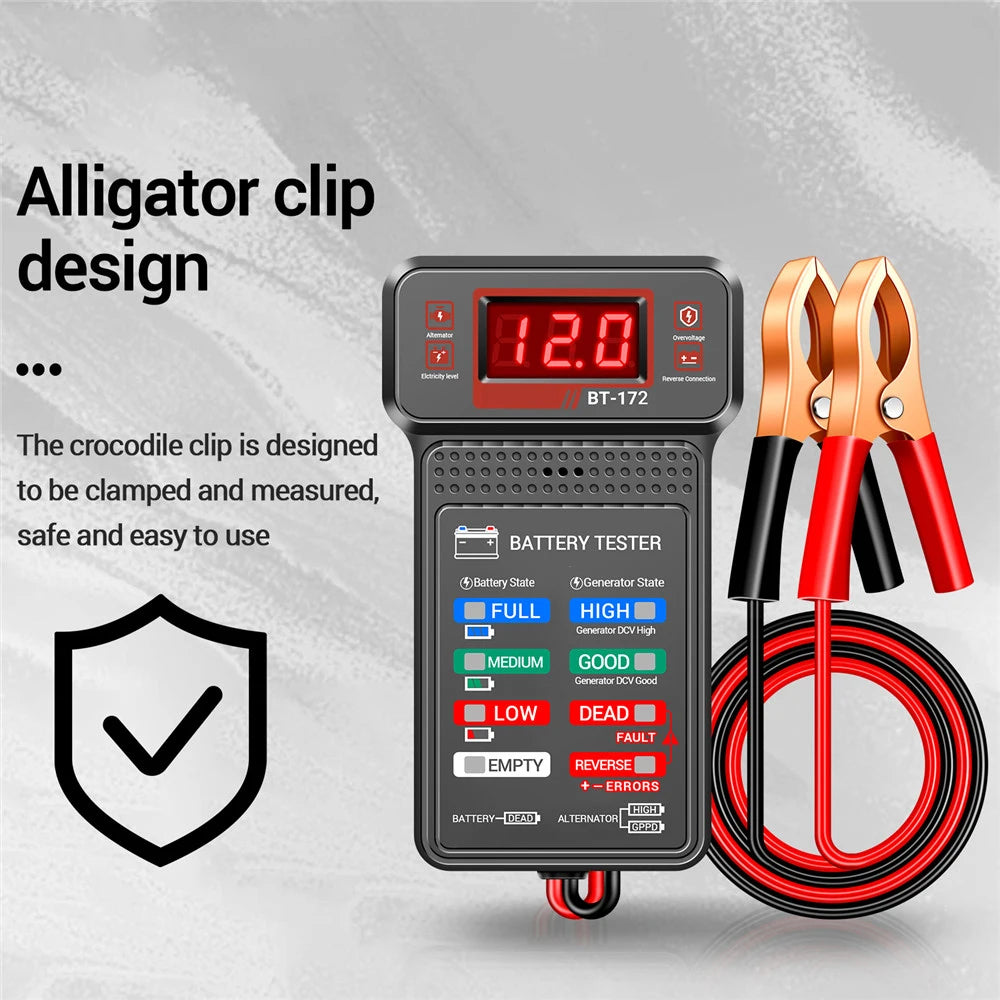 BT-171 LED Digital Car Battery Tester | 12V Auto Battery Analyzer Diagnostic Tool | Charging Cranking System Checker