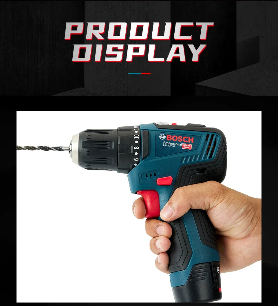 Bosch GSB 12V-30 Electric Drill | Professional Heavy Duty Cordless Driver | Multifunctional Household Screwdriver