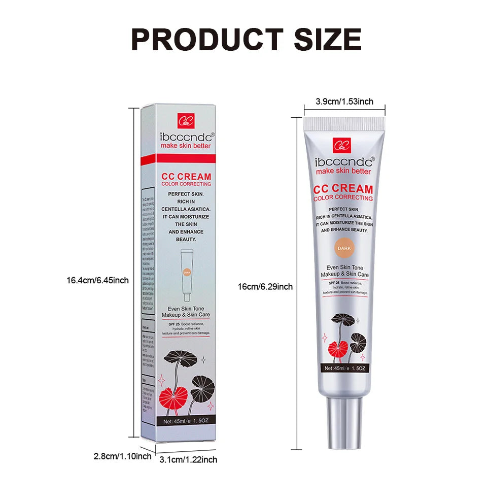 Centella Asiatica CC Cream | Color Correcting Makeup Primer | Waterproof, Anti-sweat Concealer & Lasting Foundation