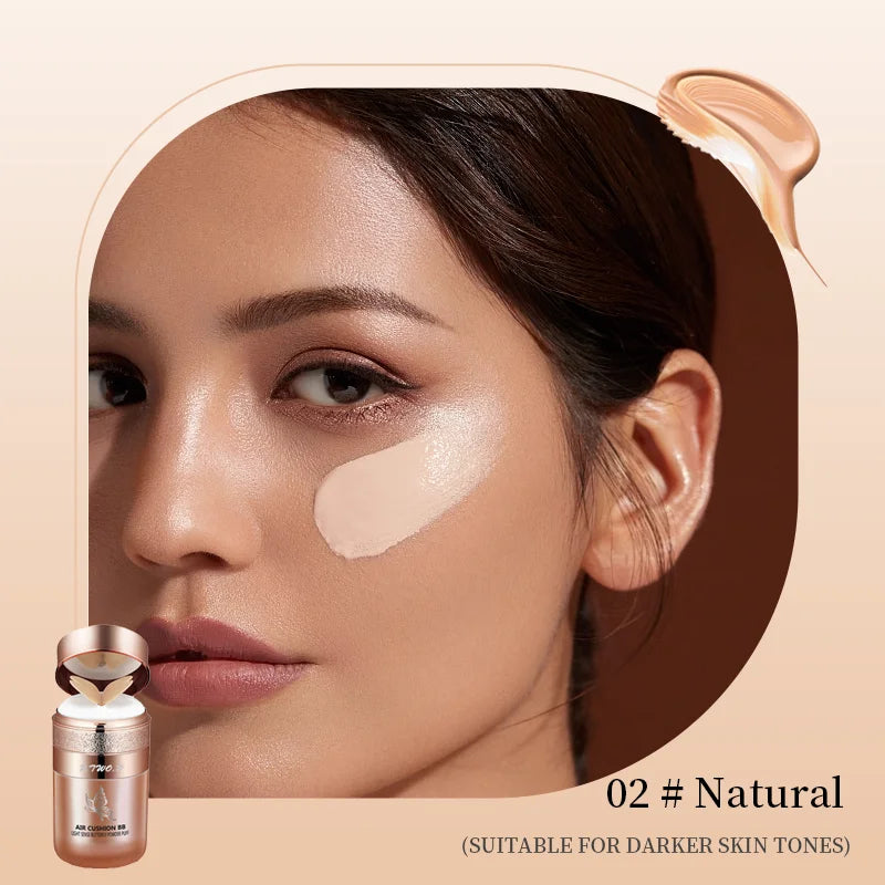 Air Cushion BB Cream Foundation | Moisturizing Concealer & Whitening Oil-Control | Waterproof Butterfly Puff
