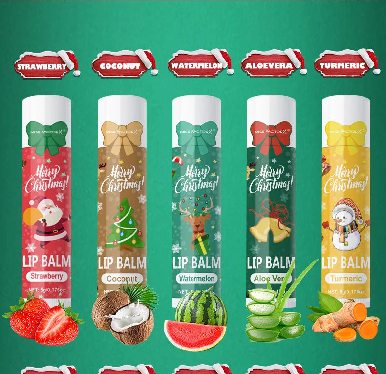10PCS/Box Christmas Gift Lip Balm Set | Deeply Hydrating Lip Moisturizer | Lip Color Brightening Gift for Women