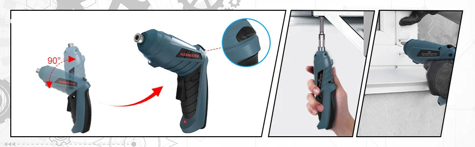 Hanmatek Rechargeable Electric Screwdriver Set | Mini Cordless Drill Kit with LED Lighting