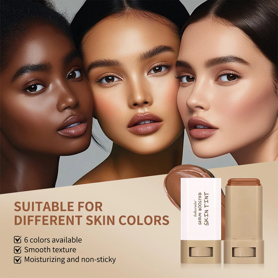 New Balm Serum Boosted Skin Tint Stick Foundation | Silky Texture Moisturizing Coverage | Plumper Even Skin Tone Travel Makeup