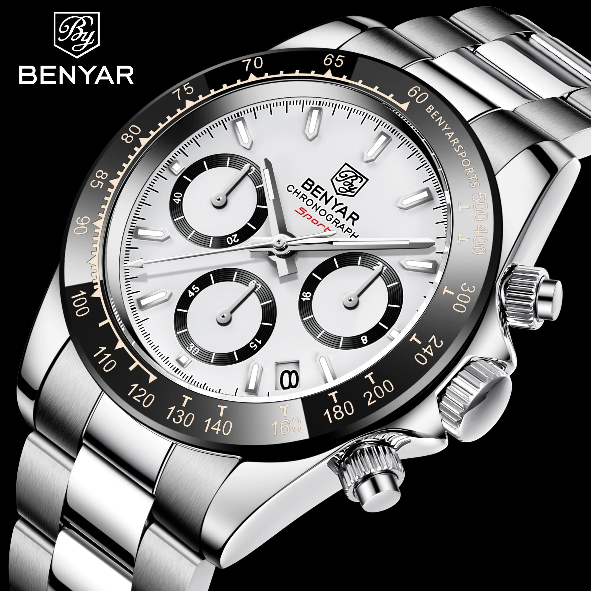 Relojes Hombre 2024 BENYAR New  Watches Men Luxury Brand Chronograph Male Sport Watches Waterproof Stainless Steel Quartz  Watch
