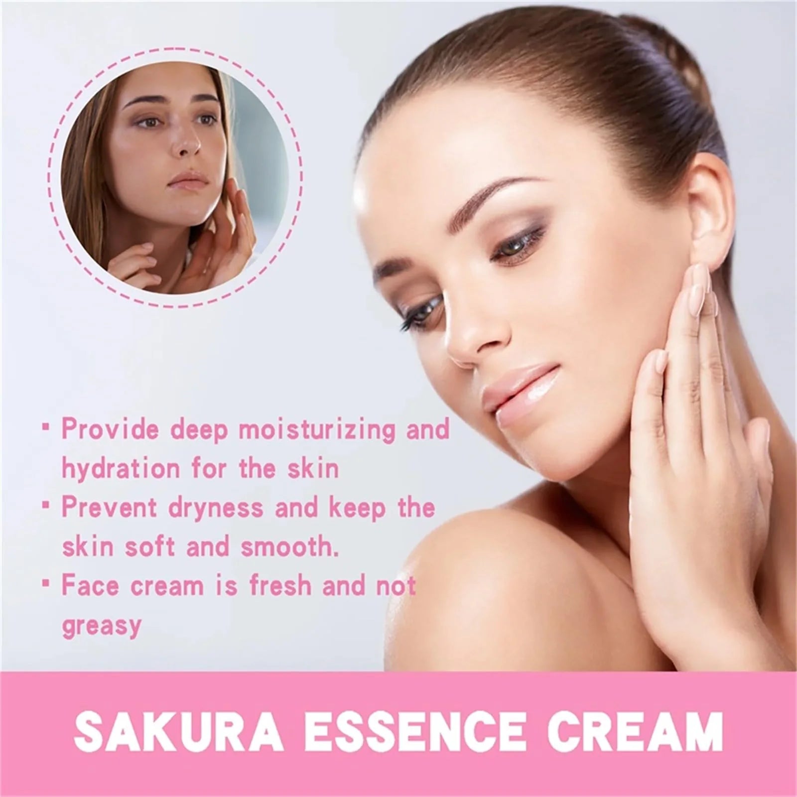Japan Sakura Essence Cream | Sakura Tone Up Cream with Hyaluronic Acid | Anti-Aging & Brightening Moisturizer
