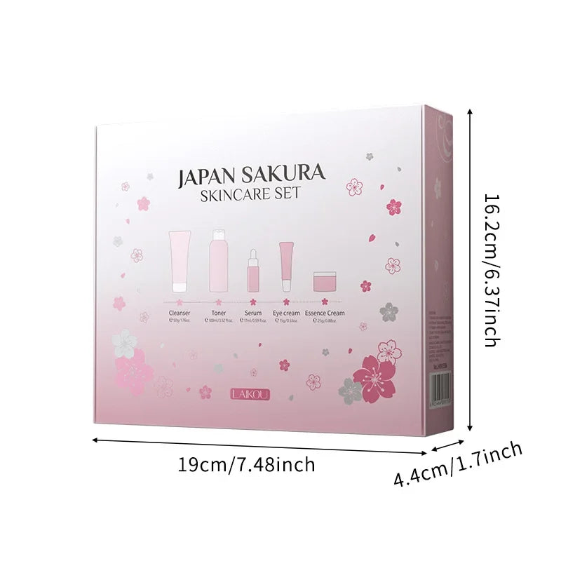 LAIKOU Sakura Skin Care 5-Piece Gift Set | Moisturizing & Fine Line Reduction | Korean Skincare