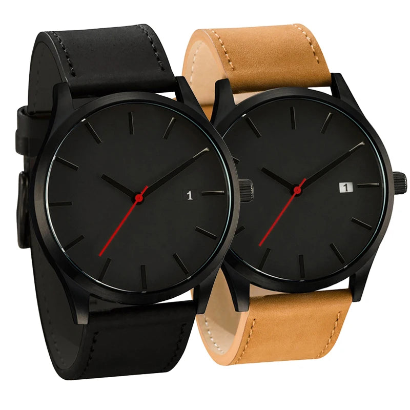 Relogio Masculino Sports Men's Wristwatches Leather Male Clock Minimalistic Watches Famle Quartz Simple Designer Reloj Hombre tu mejor eleccion en reloj ya que no notaras tenerlo y te da una apariencia seria y de lujo