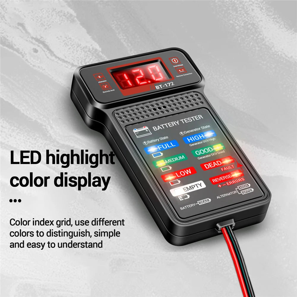 BT-171 LED Digital Car Battery Tester | 12V Auto Battery Analyzer Diagnostic Tool | Charging Cranking System Checker