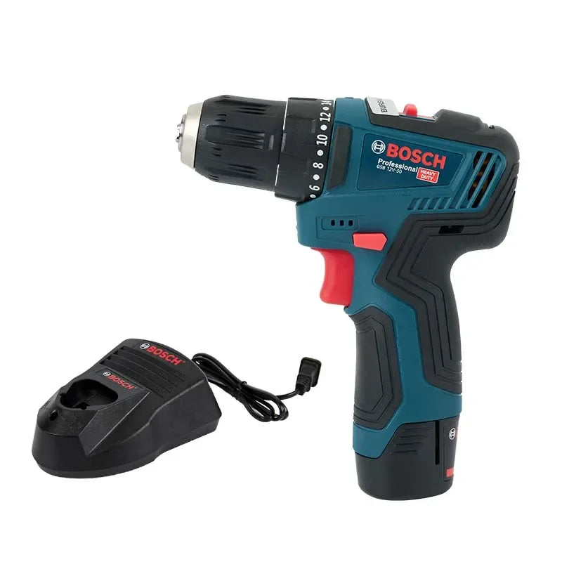 Bosch GSB 12V-30 Electric Drill | Professional Heavy Duty Cordless Driver | Multifunctional Household Screwdriver