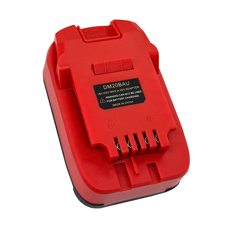Battery Adapter DM20BAU for DeWalt & Milwaukee 18V Batteries | Compatible with Bauer 20V Power Tools