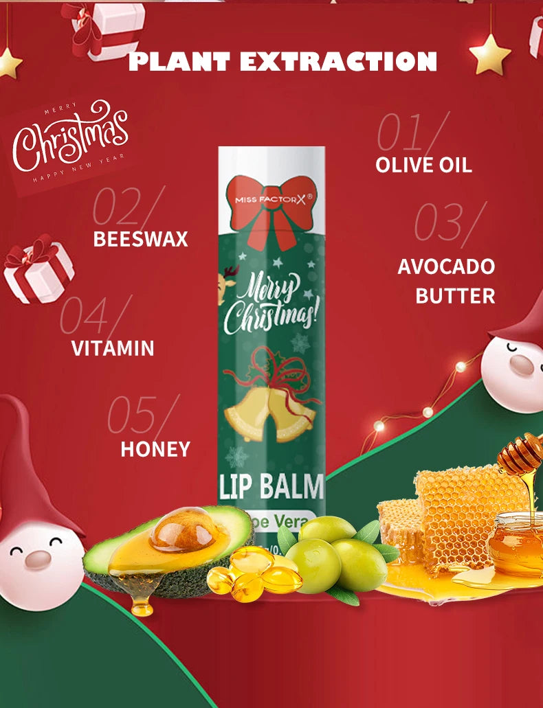 10PCS/Box Christmas Gift Lip Balm Set | Deeply Hydrating Lip Moisturizer | Lip Color Brightening Gift for Women