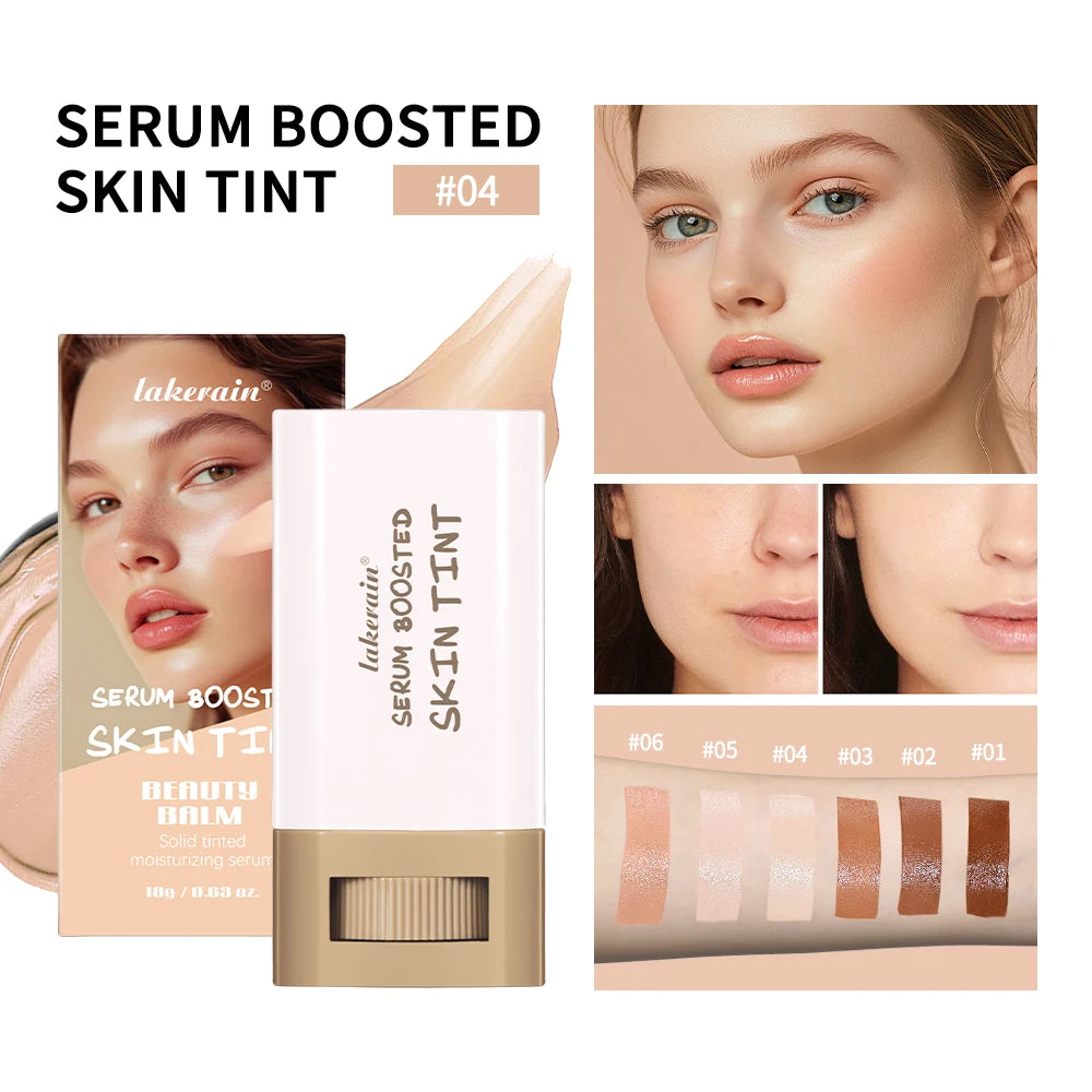 New Balm Serum Boosted Skin Tint Stick Foundation | Silky Texture Moisturizing Coverage | Plumper Even Skin Tone Travel Makeup