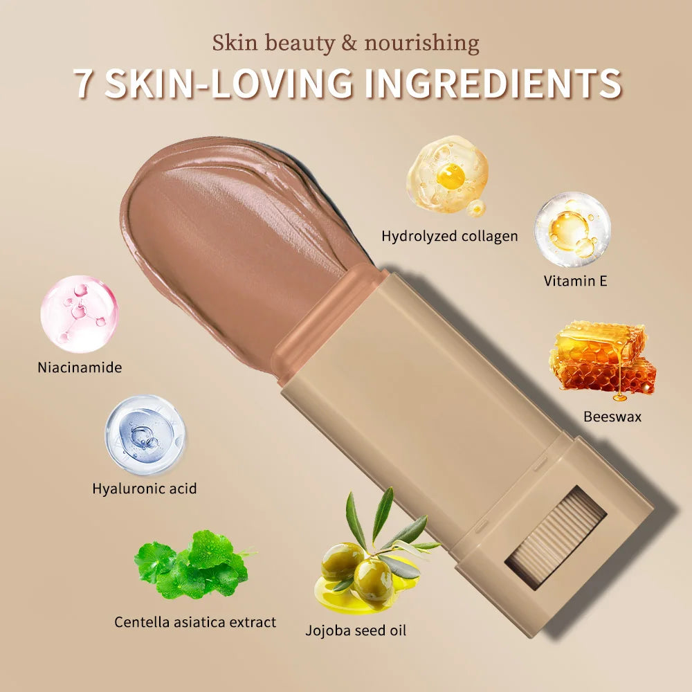New Balm Serum Boosted Skin Tint Stick Foundation | Silky Texture Moisturizing Coverage | Plumper Even Skin Tone Travel Makeup