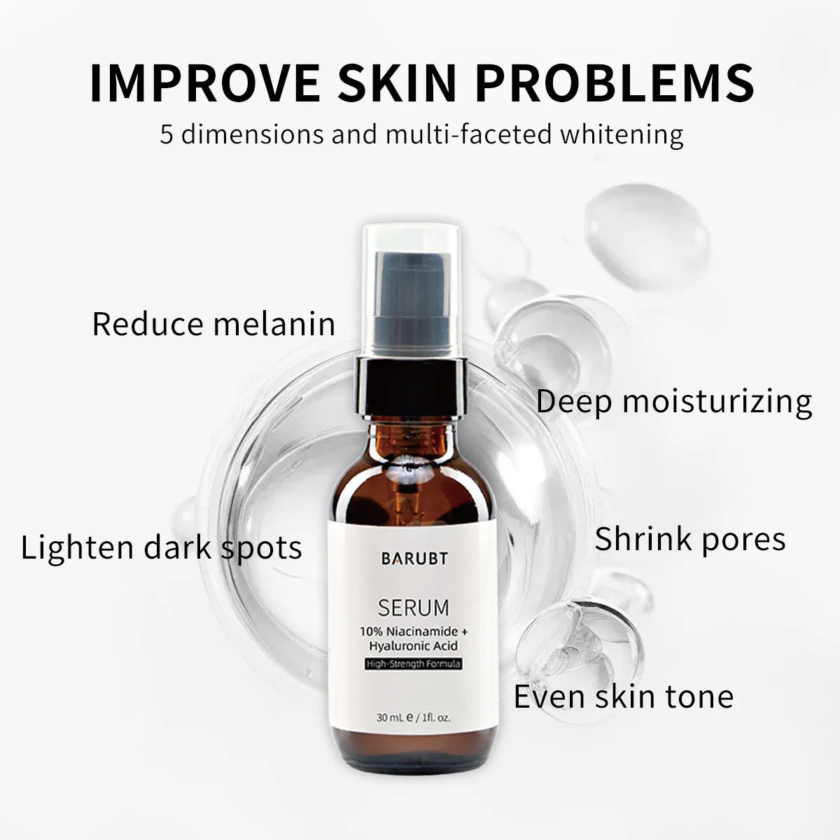 Barubt Pre Makeup Essence Spray | 10% Niacinamide & Hyaluronic Acid | Hydrating Brightening Korean Skincare