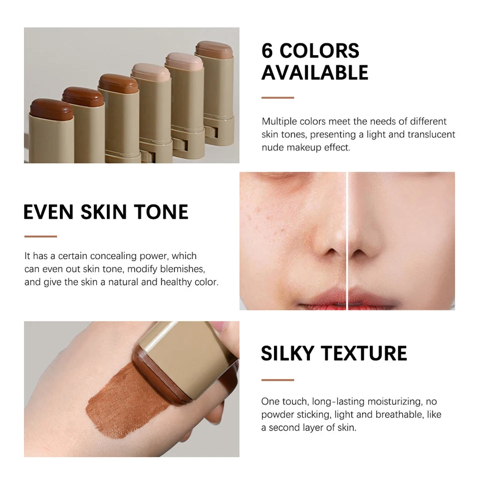 New Balm Serum Boosted Skin Tint Stick Foundation | Silky Texture Moisturizing Coverage | Plumper Even Skin Tone Travel Makeup