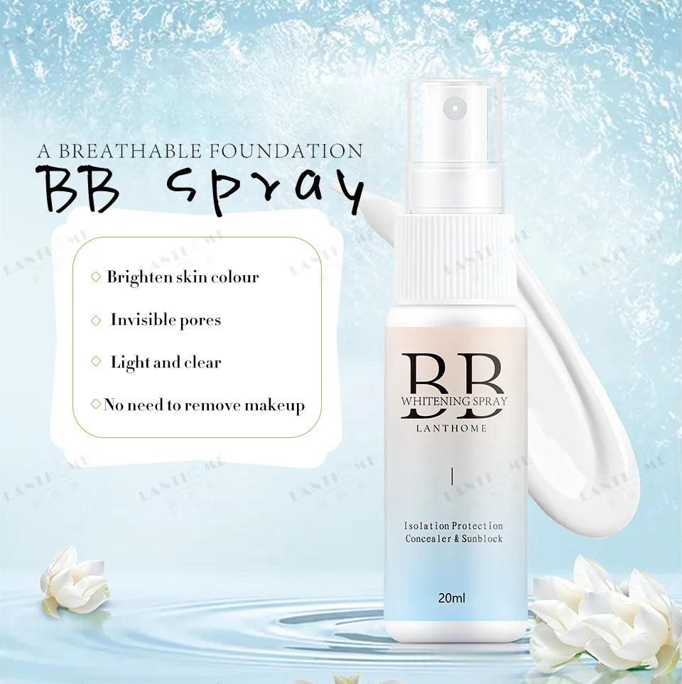 BB Whitening Spray | Skin Brightening & Moisturizing BB Cream | Face Foundation & Nourishing Skin Care