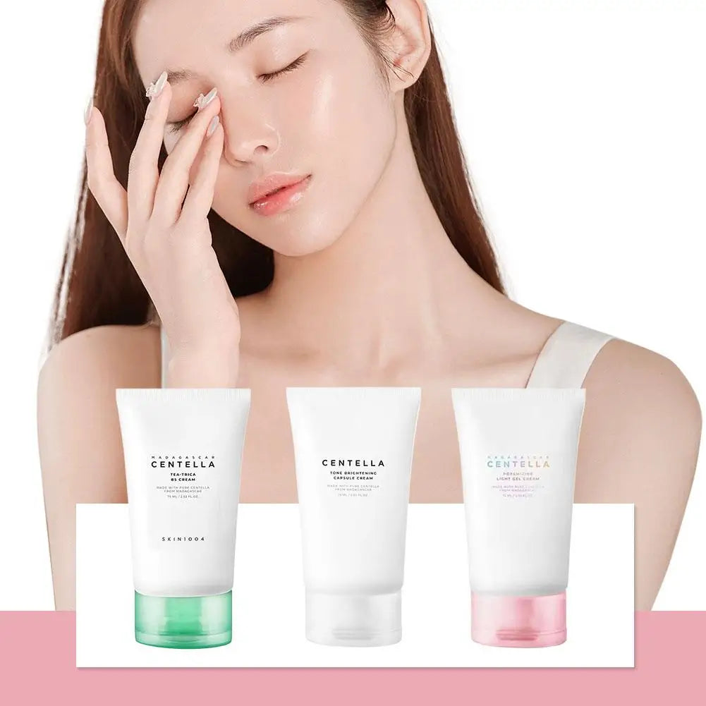 Centella Asiatica Skin Care Set | Brightening Face Serum with Hyaluronic Acid | Calming Toner & Waterproof Sunscreen