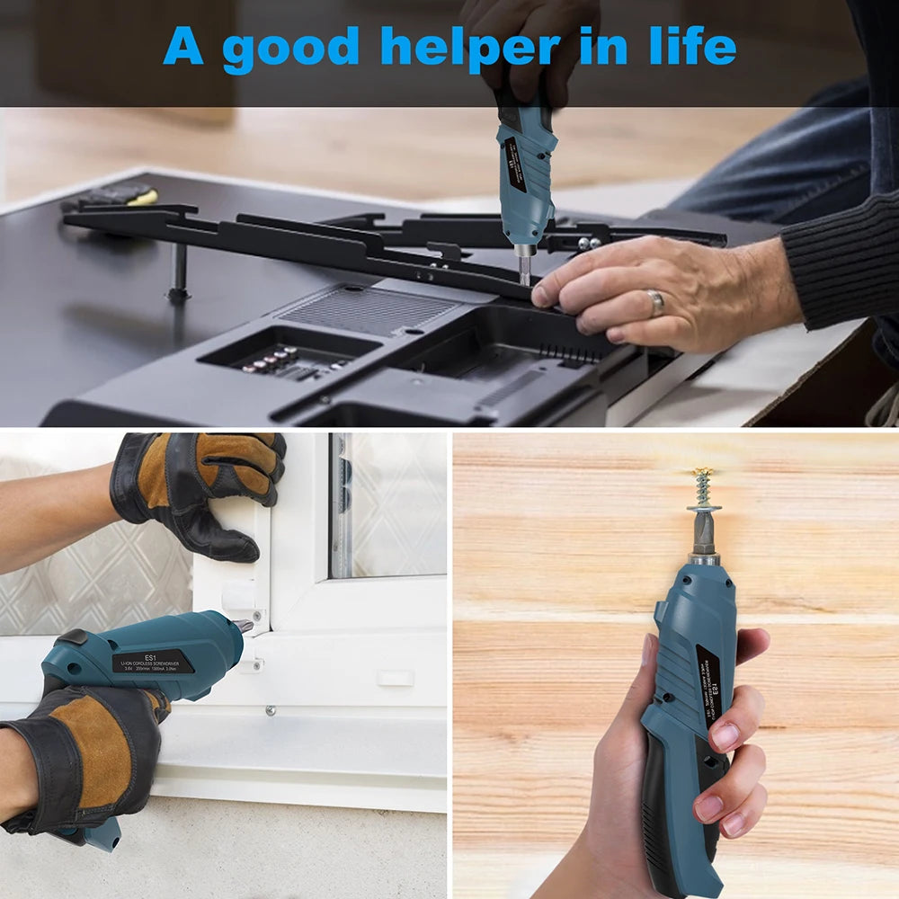 Hanmatek Rechargeable Electric Screwdriver Set | Mini Cordless Drill Kit with LED Lighting