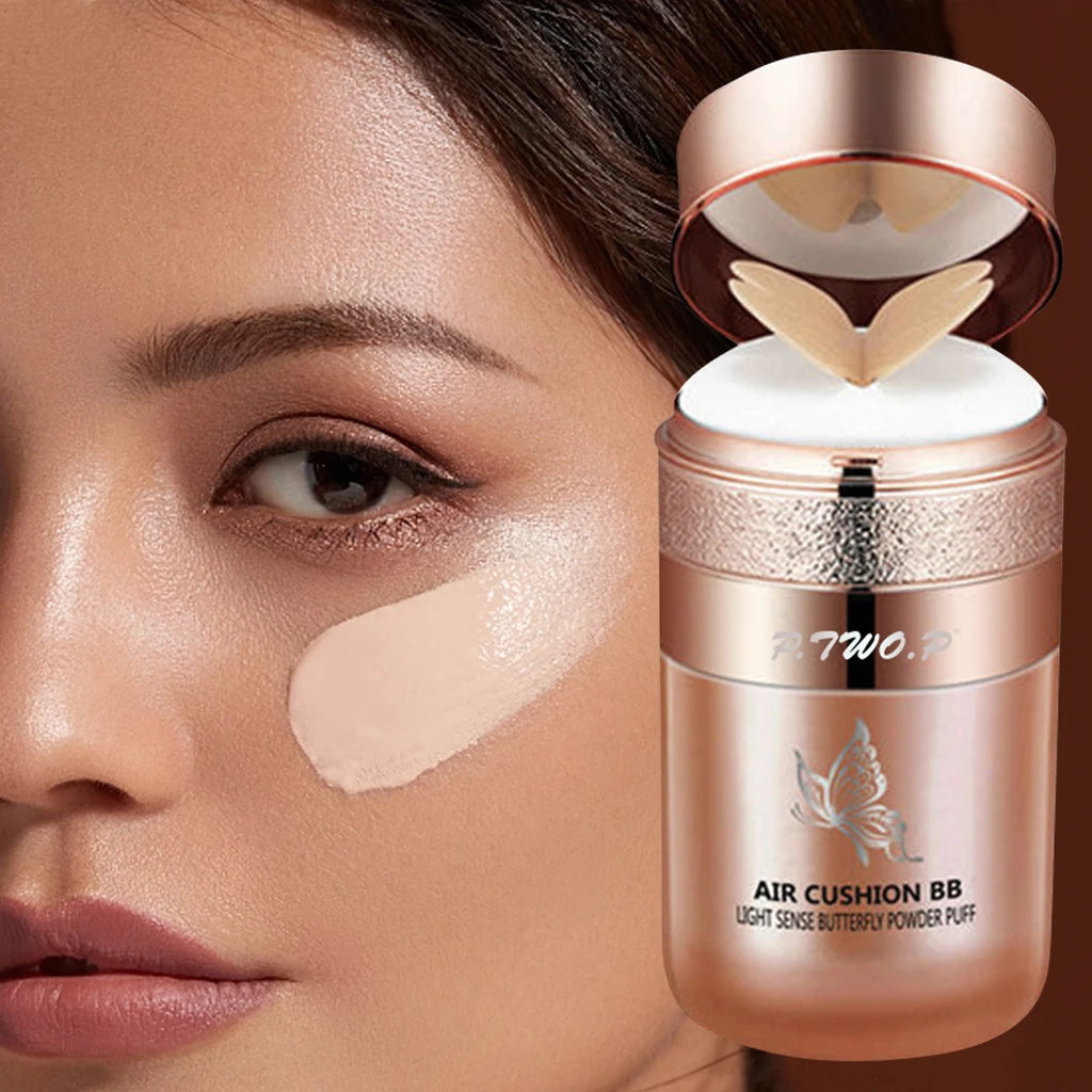 Air Cushion BB Cream Foundation | Moisturizing Concealer & Whitening Oil-Control | Waterproof Butterfly Puff
