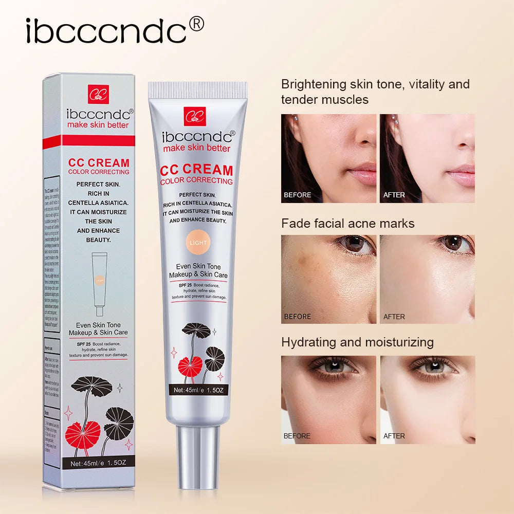 Centella Asiatica CC Cream | Color Correcting Makeup Primer | Waterproof, Anti-sweat Concealer & Lasting Foundation