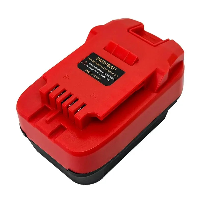Battery Adapter DM20BAU for DeWalt & Milwaukee 18V Batteries | Compatible with Bauer 20V Power Tools