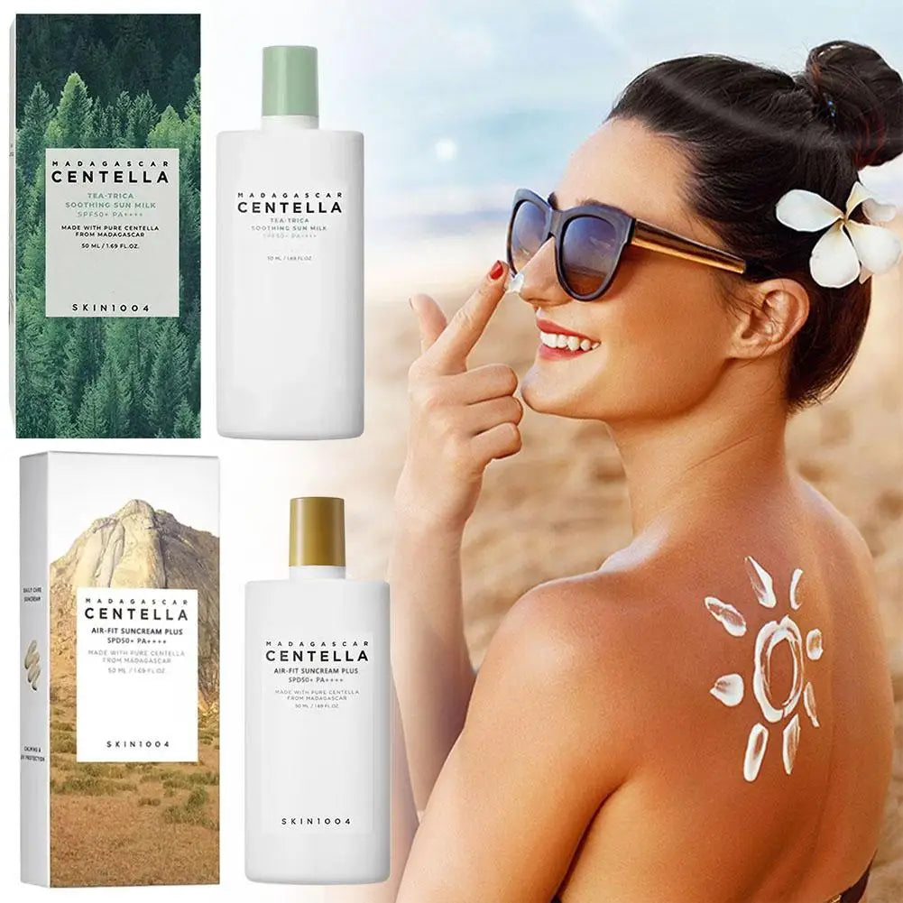 Centella Asiatica Skin Care Set | Brightening Face Serum with Hyaluronic Acid | Calming Toner & Waterproof Sunscreen