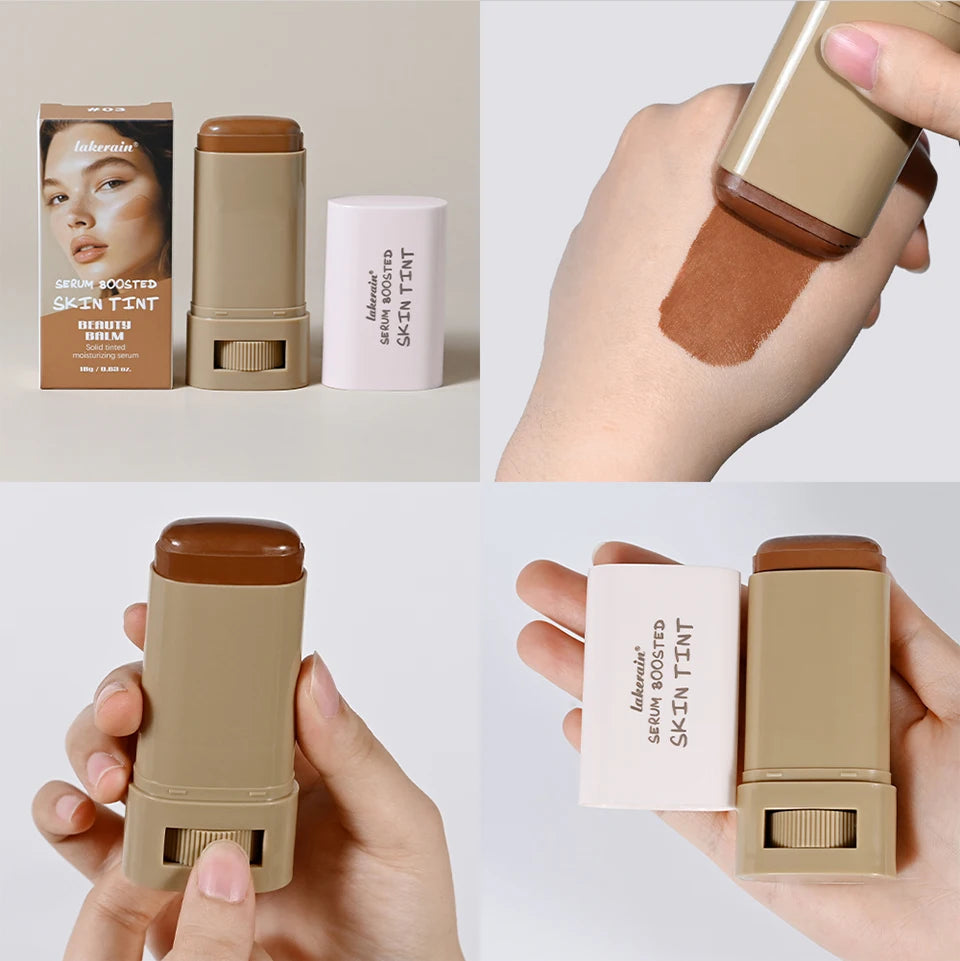 New Balm Serum Boosted Skin Tint Stick Foundation | Silky Texture Moisturizing Coverage | Plumper Even Skin Tone Travel Makeup