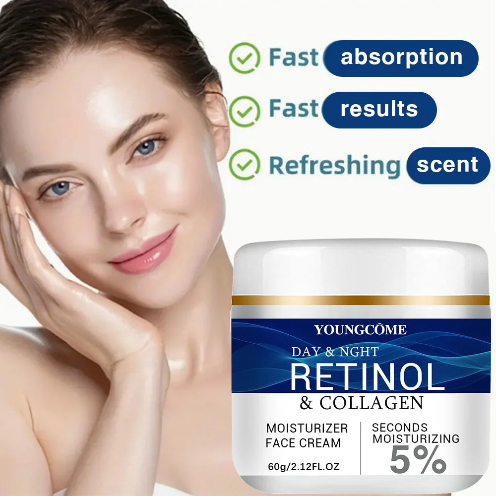 Collagen Retinol Hyaluronic Acid Facial Cream | Anti-Aging Firming & Lifting | Moisturizing Skin Care