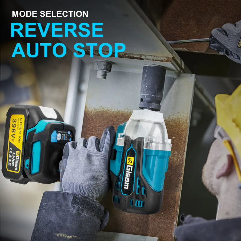 Gisam Brushless Power Tools Set | Electric Impact Wrench, Drill, Angle Grinder & Hammer | For Makita 18V Battery