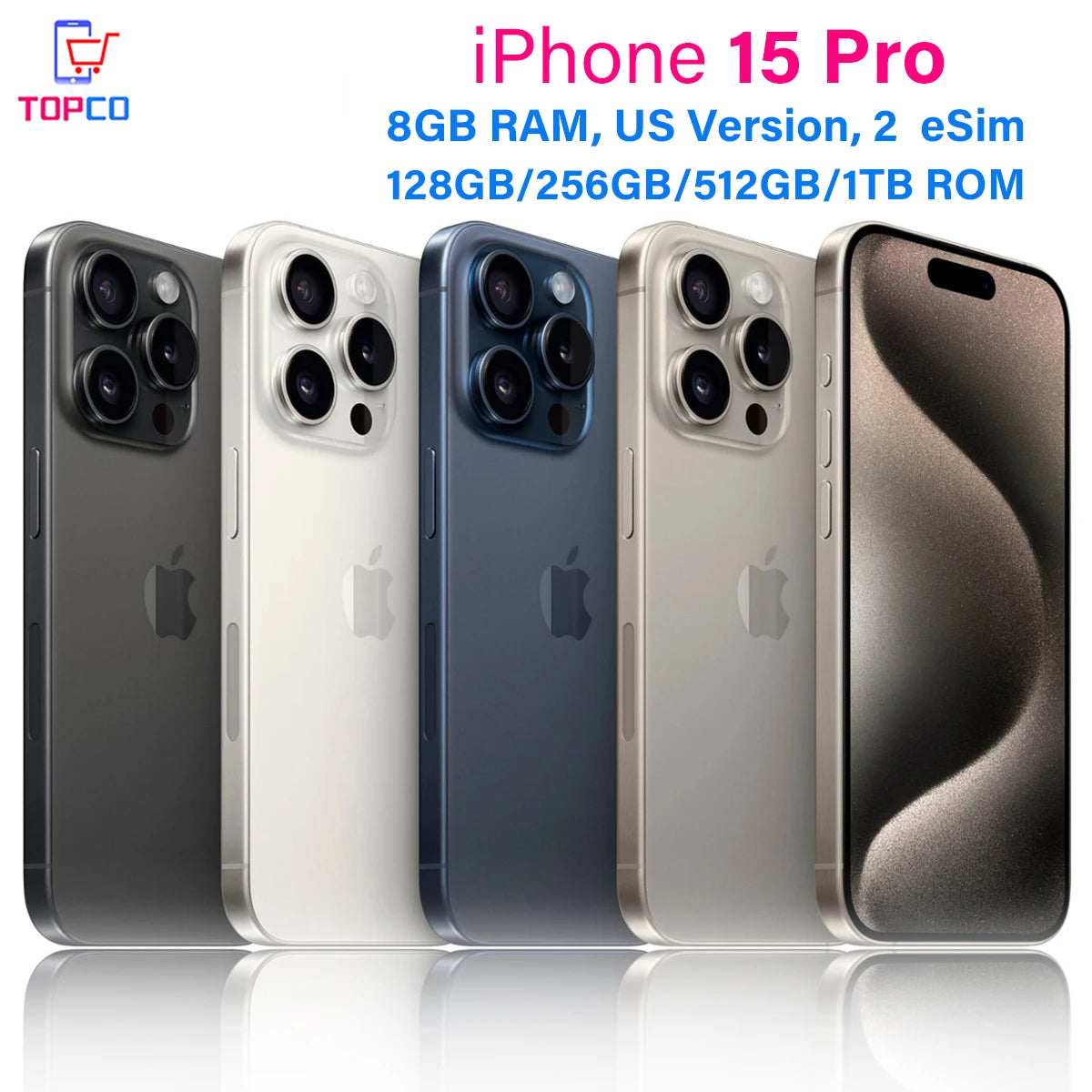 iPhone 15 Pro 128GB-1TB Unlocked - A17 Pro Chip 5G Smartphone