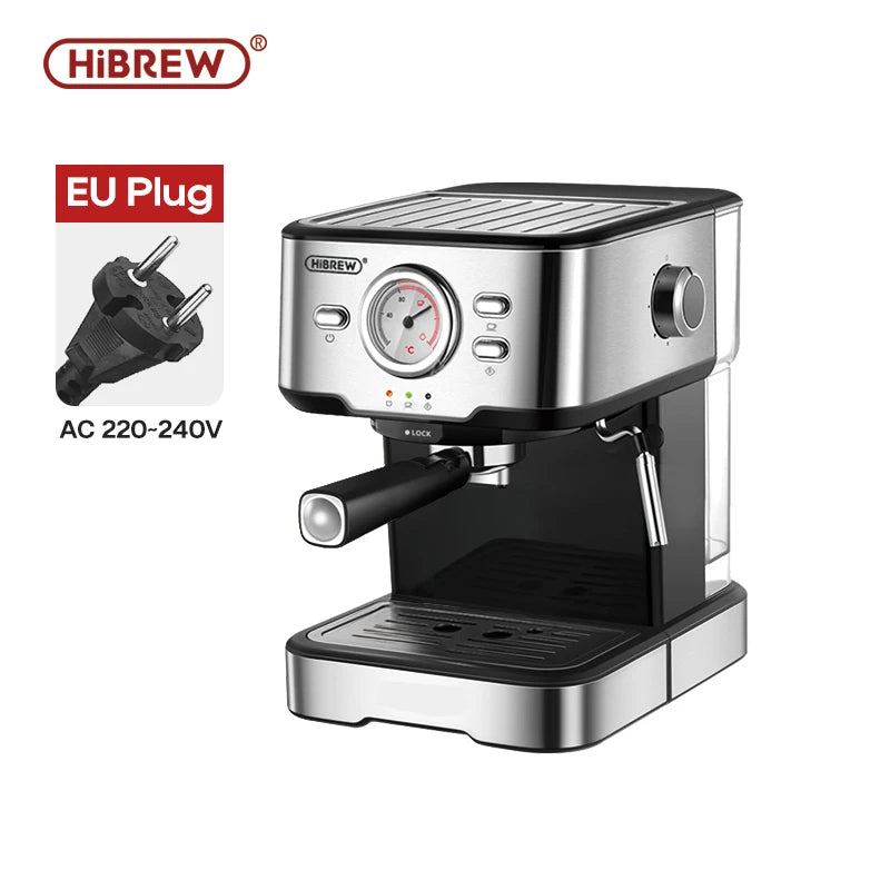 HiBREW Coffee Machine Cafetera 20 Bar Espresso Inox Semi Automatic Expresso Cappuccino Hot Water Steam Temperature Display H5