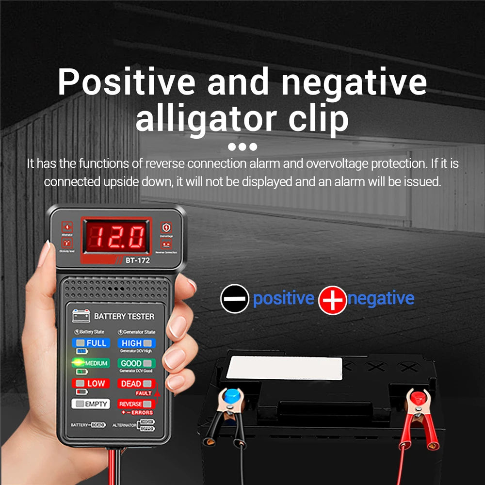 BT-171 LED Digital Car Battery Tester | 12V Auto Battery Analyzer Diagnostic Tool | Charging Cranking System Checker