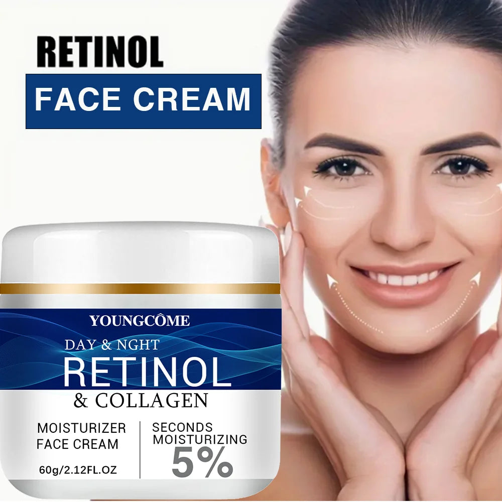 Collagen Retinol Hyaluronic Acid Facial Cream | Anti-Aging Firming & Lifting | Moisturizing Skin Care