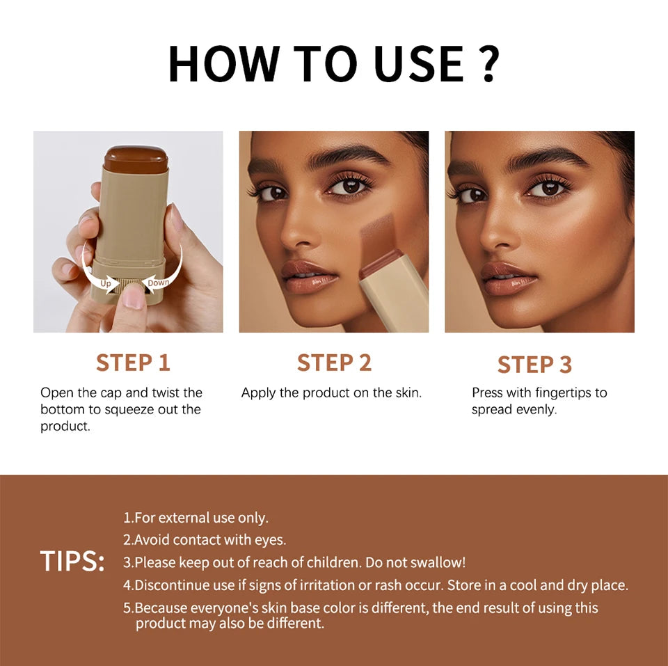 New Balm Serum Boosted Skin Tint Stick Foundation | Silky Texture Moisturizing Coverage | Plumper Even Skin Tone Travel Makeup