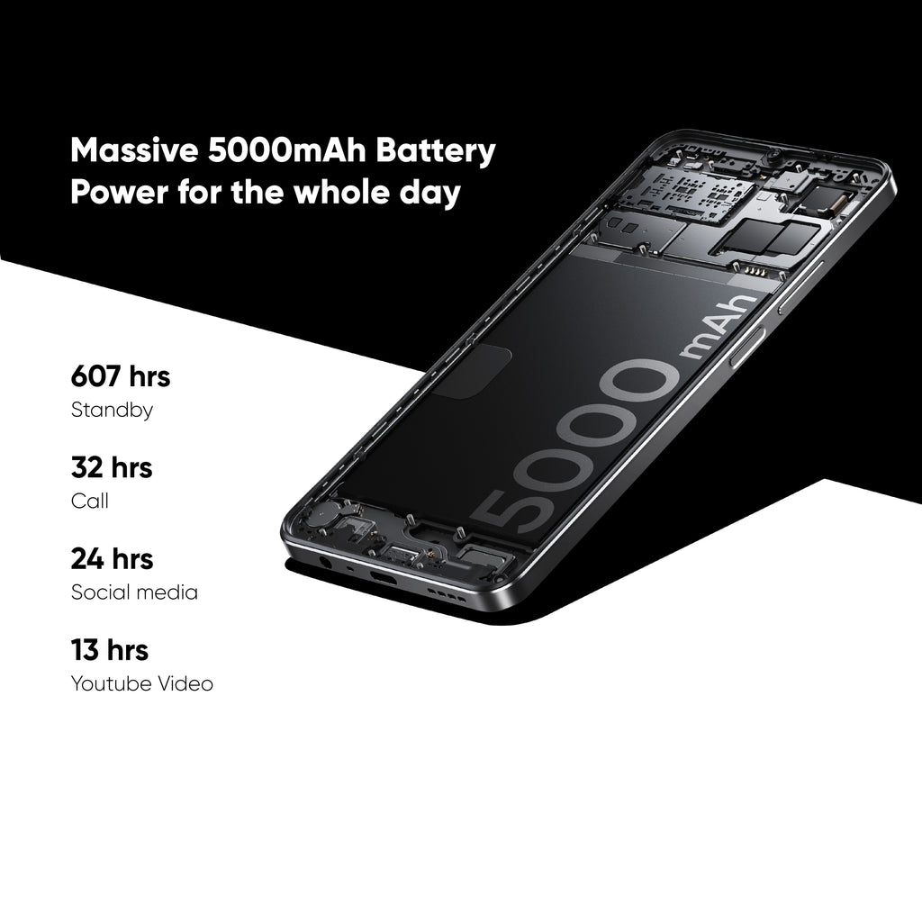 Realme Note 50 Unlocked Cellphone 4GB+128GB Global Version, 4G LTE, Andriod 13 Smartphone, 6.74''HD 90Hz Display, 5000mAh Battery Celulares, 13M Camera Mobile Phone, Black