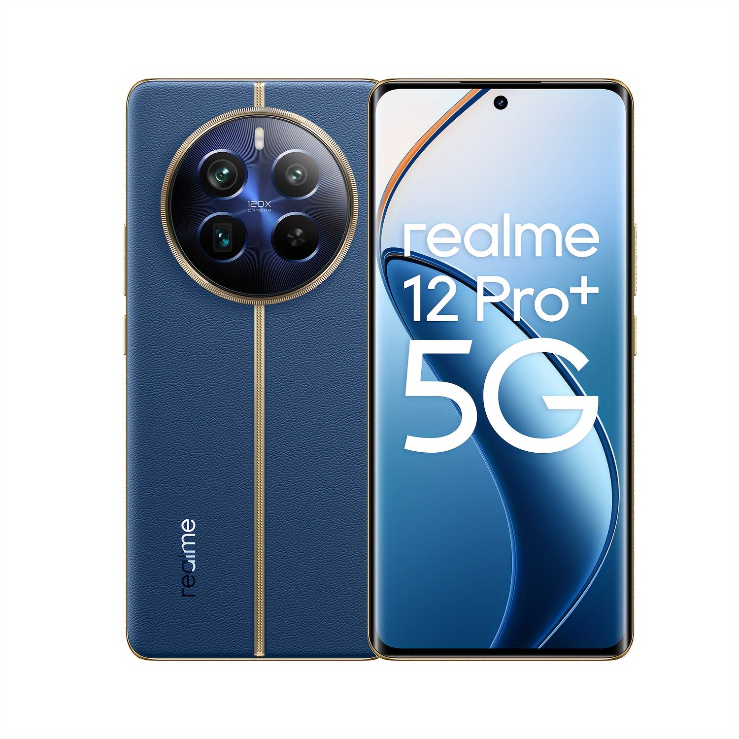 Realme 12 Pro+ Unlocked Cellphone 12GB+512GB Global Version, 5G LTE, Andriod 14 Smartphone, Qualcomm Snapdragon 7s Gen 2 Processor Celulares, IMX890 OIS Camera, 6.67" FHD+ 120Hz Curved, Vision Display, Blue