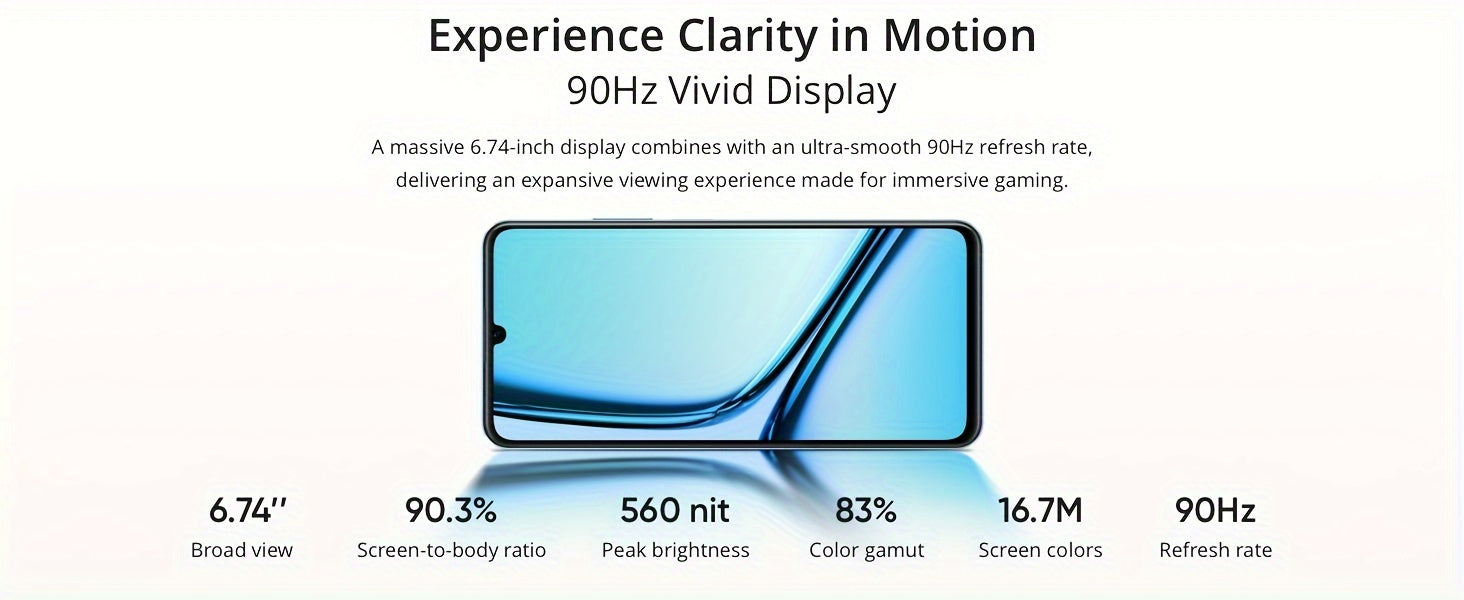 Realme Note 50 Unlocked Cellphone 3GB+64GB Global Version, 4G LTE, Andriod 13 Smartphone, 6.74''HD 90Hz Display, 5000mAh Battery Celulares, 13M Camera Mobile Phone, Sky Blue