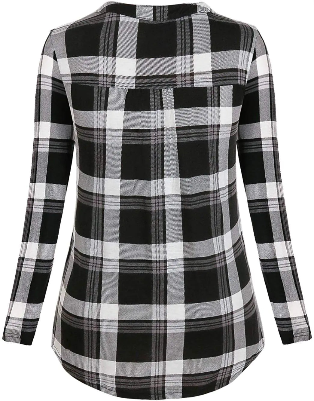 Women’s Plaid Print V-Neck Long Sleeve Nursing Top